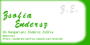 zsofia endersz business card